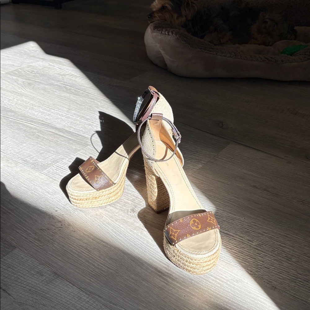 Louis Vuitton Espadrille Wedge Sandals - Picture 2 of 10
